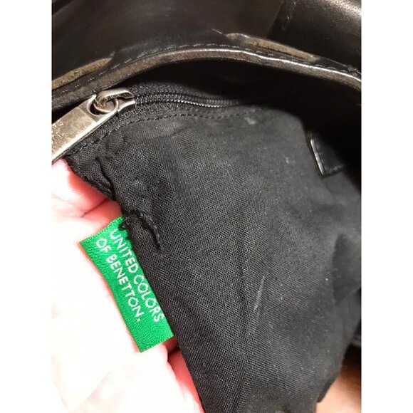 Vera Pelle Black Embossed Leather Purse Crossbody Bag - Picture 5 of 12